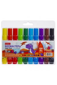 ФЛОМАСТЕРЫ 10 ЦВ ХАТБЕР JUMBO-XL ДИНОСАД /ЕВРОПОДВЕС/ FP_091487 (3233)