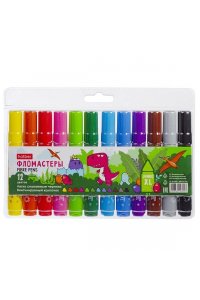 ФЛОМАСТЕРЫ 12 ЦВ ХАТБЕР JUMBO-XL ДИНОСАД /ЕВРОПОДВЕС/ FP_091488 (3257)