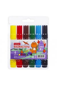 ФЛОМАСТЕРЫ 6 ЦВ ХАТБЕР JUMBO-XL ДИНОСАД /ЕВРОПОДВЕС/ FP_091486 (3219)