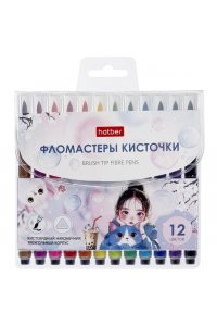 ФЛОМАСТЕРЫ 12 ЦВ ХАТБЕР КИСТЕВИДН М-BRUSH BUBBLE-TEA /ЕВРОПОДВЕС/ FP_092285 (2515)