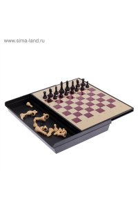 НАСТ ИГРА ШАХМАТЫ С ЯЩИКОМ (МАГНИТНАЯ ДОСКА 24*18СМ) СИМА-ЛЕНД АРТ.578803