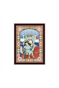 АЛМАЗНАЯ МОЗАИКА 30*40СМ С ПОДРАМ ИКОНА БОЖИЕЙ МАТЕРИ МИЛУЮЩАЯ*РЫЖИЙ КОТ* АРТ. BH30 (4135)