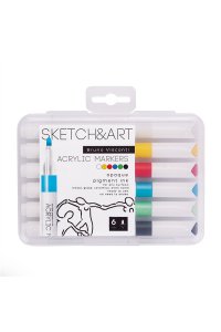 НАБОР МАРКЕРОВ АКРИЛ 6ШТ SKETCH&ART BRUNO VISCONTI 22-0125 (8760)