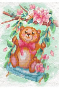 АЛМАЗНАЯ МОЗАИКА 15*20 ДЕТСКАЯ ЦВЕТОЧНЫЕ КАЧЕЛИАМК-009