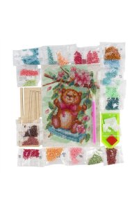 АЛМАЗНАЯ МОЗАИКА 15*20 ДЕТСКАЯ ЦВЕТОЧНЫЕ КАЧЕЛИАМК-009