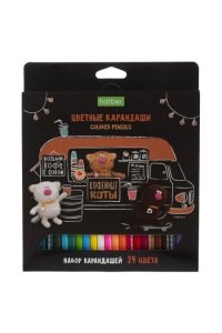 КАРАНДАШИ 24ЦВ HATBER КОФЕЙНЫЕ КОТЫ /ЕВРОПОДВЕС/ CS_091074 (8840)