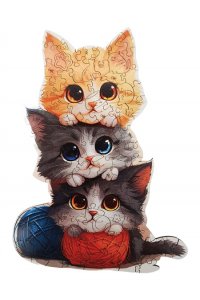 ПАЗЛЫ ФИГУРНЫЕ А4 ТРИ КОТИКА /101 ДЕТ/ (ДЕРЕВО) P-057 (4883)