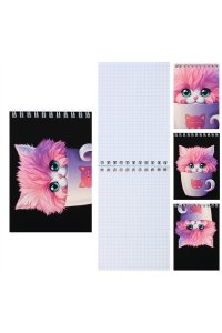 БЛОКНОТ 40Л А6 КОКОС СПИРАЛЬ МЯГ КОТ В КРУЖКЕ 241469