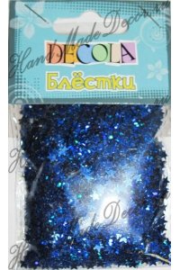 МАТЕРИАЛЫ Д/ТВОРЧ БЛЕСТКИ ДЕКОРАТ 4ММ СИНИЙ РАДУЖНЫЙ, ЗВЕЗДЫ ДЕКОЛА АРТ.W041-224-4 (0830)