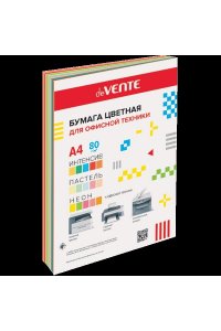 БУМАГА 15 ЦВ 60 Л (5 ИНТЕНСИВ/5 ПАСТЕЛЬН/5 НЕОН ЦВ) А4 75 Г/М² И 80 Г/М² DEVENTE 2072260 (9611)