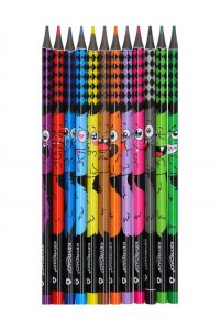 КАРАНДАШИ 12ЦВ KEYROAD BLACK-CUTE (ПЛАСТИК/С ПРИНТОМ ЧЕРН ДЕРЕВО) KR972515 (5181)