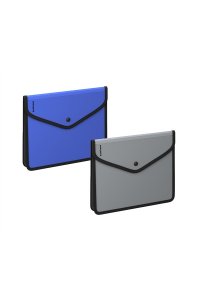 ПАПКА КОНВЕРТ НА КНОПКЕ A5+ ОБШИТАЯ SOFT NAVY В АСС ЕК 66730