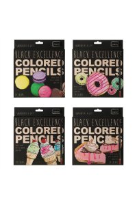 КАРАНДАШИ 24ЦВ BLACK EXCELLENCE (ПЛАСТИК/С ТОЧИЛКОЙ) BV В АСС 30-0126 (6116)