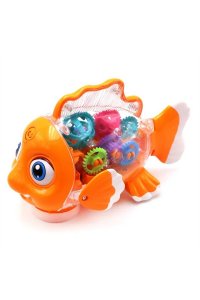 ИГРУШКА РАЗВИВАЮЩАЯ РЫБКА (ДВИЖОК) СВЕТ/ЗВУК FUNKY TOYS 84940 (7155)