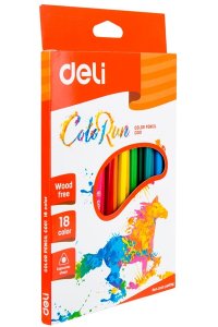 КАРАНДАШИ 18ЦВ DELI COLORUN ПЛАСТИК /ЕВРОПОДВЕС/ АРТ.EC00110 (0926)