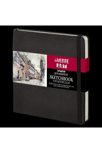 СКЕТЧБУК 24Л А5 200*200 ММ DEVENTE КОЖЗАМ ART BLACK (АКВ БУМАГА 300 Г/М²) 2134500 (0644)
