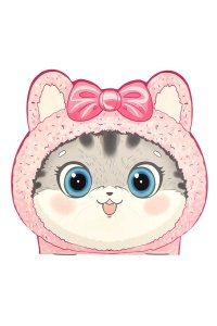 БЛОКНОТ 30Л 120*117 ММ ФЕНИКС+ МЯГ ФИГУРН КОТЁНОК В ШАПКЕ АРТ.67597