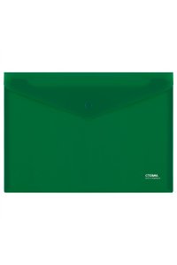 ПАПКА КОНВЕРТ НА КНОПКЕ А4 СТАММ НЕПРОЗРАЧН ЗЕЛЕНАЯ ММ-31031 (0313)