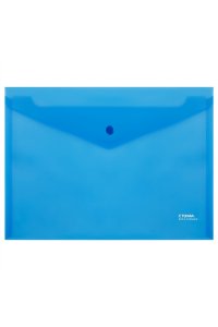 ПАПКА КОНВЕРТ НА КНОПКЕ А4 СТАММ ПРОЗРАЧН СИНЯЯ ММ-31027 (0276)