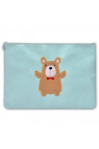 ПАПКА Д/ДОКУМЕНТОВ НА МОЛНИИ А4 5 ММ МИШКА ГОЛУБОЙ (ТКАНЬ) ФЕНИКС+ 46494