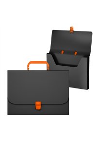 ПОРТФЕЛЬ ПАПКА А4 MATT ACCENT ЧЕРН/ОРАНЖ РУЧ АРТ.ЕК 50441