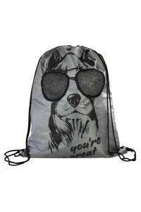 МЕШОК Д/ОБУВИ ФЕНИКС+ 36*48 СМ ОКНО ИЗ СЕТКИ СОБАКА В ОЧКАХ 62648