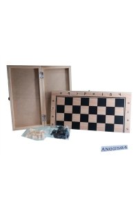 НАСТ ИГРА ШАХМАТЫ (ПОЛЕ ДЕРЕВО 29*14,5*3СМ ФИГУРЫ-ПЛАСТИК)*РЫЖИЙ КОТ*АРТ. AN02584/ИН-6945