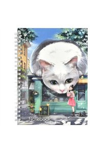 ЗАПИСН КН 80Л А5 ФЕНИКС+ СПИРАЛЬ МАТОВ ЛАМИН БОЛЬШОЙ КОТИК АРТ.62445