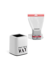 ПОДСТАВКА-СТАКАН ПЛАСТИК FORTE YOUR WAY БЕЛАЯ С ЧЕРНОЙ ВСТАВКОЙ EK 58018