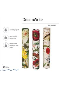 РУЧКА ШАР СИН DREAMWRITE FLORA BLOOM FLOWERS 0.7ММ /КАРТОН ТУБА/ *BV* В АСС 20-0264/15 (0458)