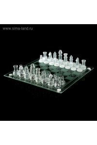 НАСТ ИГРА ШАХМАТЫ СТЕКЛЯННАЯ ДОСКА 24*24СМ ПРОЗРАЧНАЯ СИМА-ЛЕНД АРТ.522818